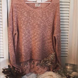 Pink lace sweater